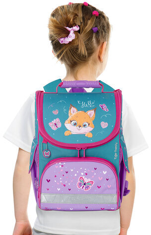 Ранец ЮНЛАНДИЯ by TIGER FAMILY, Эргономичный, "Cute fox", 35х31х19 см, 229986
