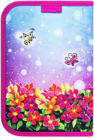 Пенал BRAUBERG с наполнением, 1 отделение, 1 откидная планка, 24 предмета, полиэстер, 21х14 см, "Charming kitten", 270722