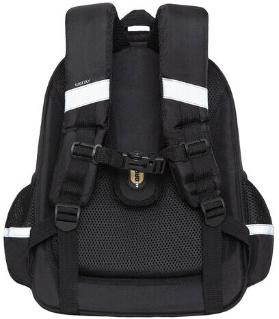 Ранец GRIZZLY анатомическая спинка, c брелоком, для девочек, "NIGHT CAT", 36х28х20 см, RAz-286-1/1