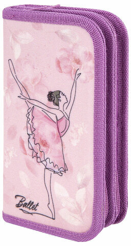 Пенал ЮНЛАНДИЯ, 2 отделения, полиэстер, 19х11 см, &quot;Ballet&quot;, 271024