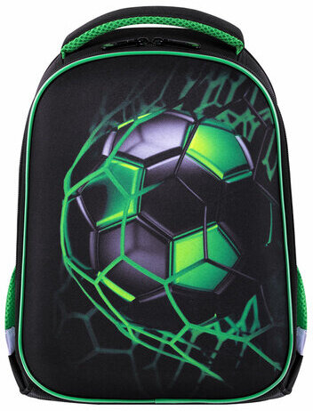 Ранец BRAUBERG KIDS START, 1 отделение, 2 кармана, "Green ball", 35х26х13 см, 272092