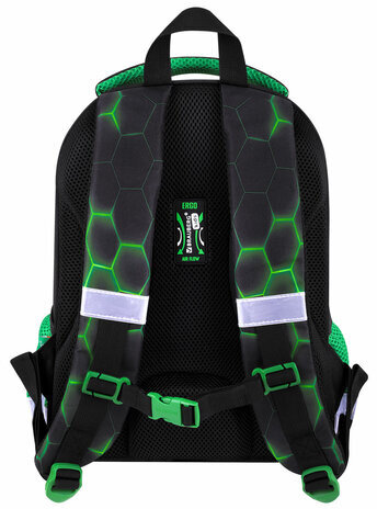 Ранец BRAUBERG KIDS START, 1 отделение, 2 кармана, "Green ball", 35х26х13 см, 272092