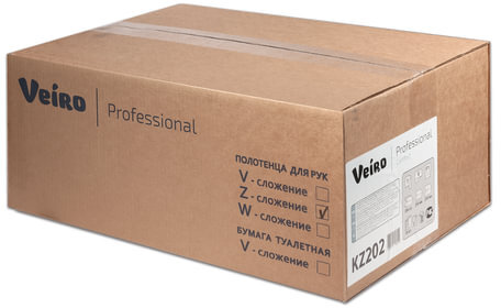 Полотенца бумажные 200 шт., VEIRO (Система H2) COMFORT, 2-слойные, белые, КОМПЛЕКТ 21 пачка, 22,5х21,3, Z-сложение, KZ202