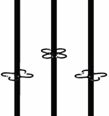 Вешалка на колесах на 20 крючков с держателем для зонтов "Гардикс-4К", металл, черная