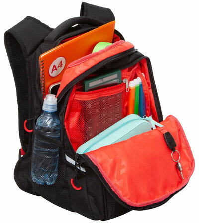 Рюкзак GRIZZLY школьный, анатомическая спинка, 2 отделения, для мальчиков, FOOTBALL, 38х26х20 см, RB-350-1/1