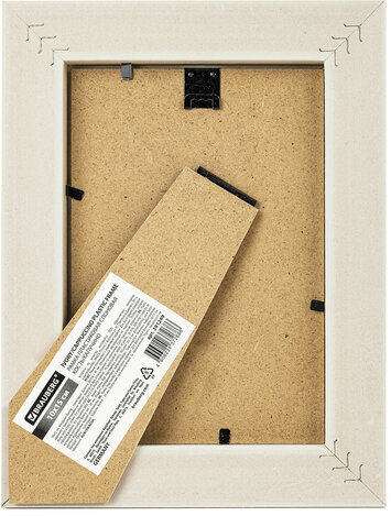 Рамка 10х15 см небьющаяся, багет 30 мм, пластик, BRAUBERG "Lambert", слоновая кость/капучино, 391249