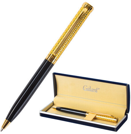 Ручка подарочная шариковая GALANT "Empire Gold", корпус черный с золотистым, золотистые детали, пишущий узел 0,7 мм, синяя, 140960