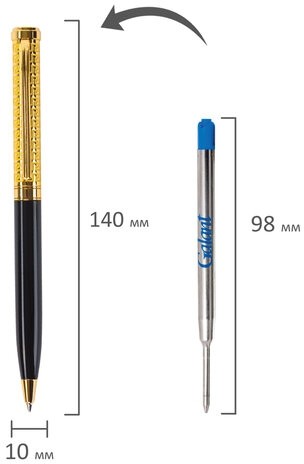 Ручка подарочная шариковая GALANT "Empire Gold", корпус черный с золотистым, золотистые детали, пишущий узел 0,7 мм, синяя, 140960