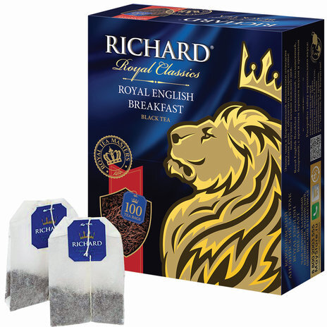 Чай RICHARD (Ричард) "Royal English Breakfast", черный, 100 пакетиков по 2 г, 100270