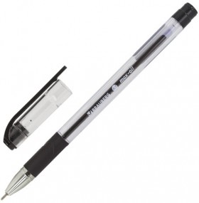 Ручка шариковая масляная с грипом BRAUBERG "Max-Oil", ЧЕРНАЯ, игольчатый узел 0,7 мм, линия письма 0,35 мм, 142142