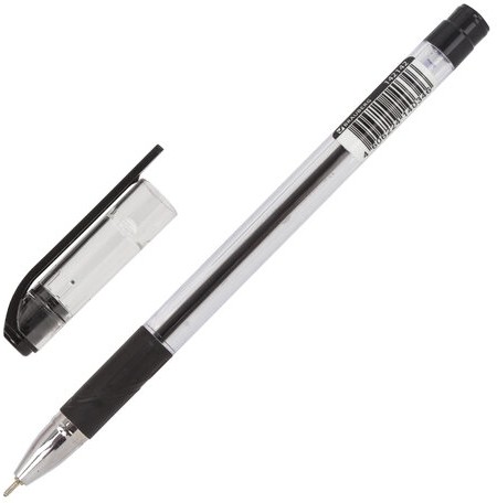 Ручка шариковая масляная с грипом BRAUBERG "Max-Oil", ЧЕРНАЯ, игольчатый узел 0,7 мм, линия письма 0,35 мм, 142142