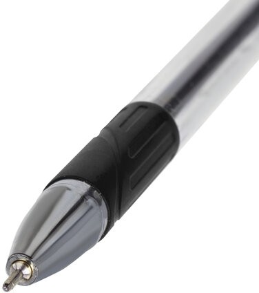 Ручка шариковая масляная с грипом BRAUBERG "Max-Oil", ЧЕРНАЯ, игольчатый узел 0,7 мм, линия письма 0,35 мм, 142142
