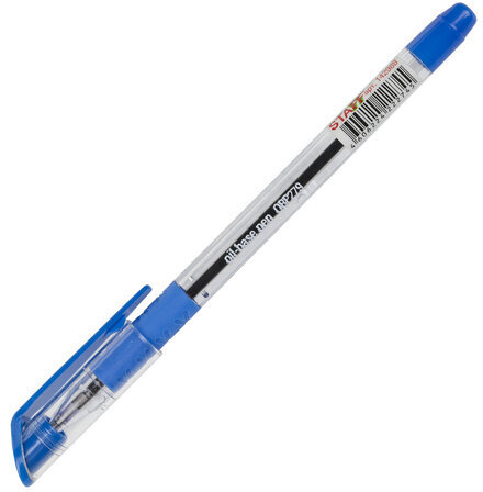 Ручка шариковая масляная с грипом STAFF "OBP-279", СИНЯЯ, игольчатый узел 0,7 мм, линия письма 0,35 мм, 142988