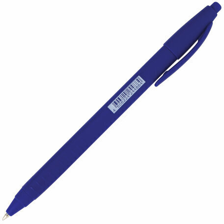 Ручка шариковая масляная автоматическая BRAUBERG "Delta", СИНЯЯ, soft-touch, 0,7 мм, линия 0,5 мм, 143339, OBPR365