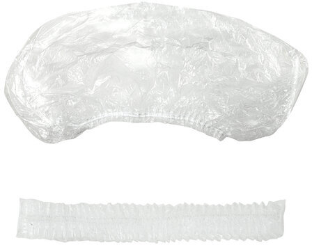 Шапочка для душа одноразовая, КОМПЛЕКТ 100 шт., прозрачный полиэтилен, ЧИСТОВЬЕ, 00-210