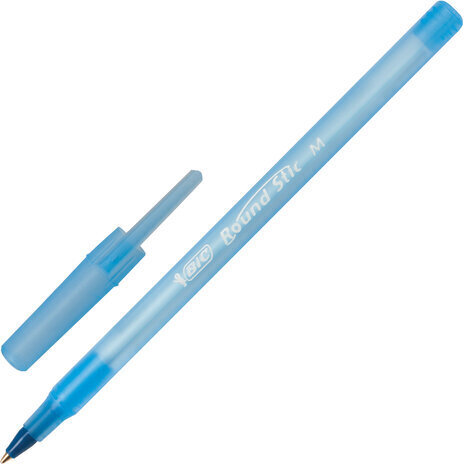 Ручки шариковые BIC "Round Stic", НАБОР 4 шт., СИНИЕ, узел 1 мм, линия письма 0,32 мм, пакет, 944176