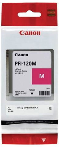 Картридж струйный CANON (PFI-120M) для imagePROGRAF TM-200/205/300/305, пурпурный, 130 мл, оригинальный, 2887C001