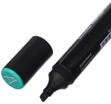 Маркер перманентный двусторонний CENTROPEN 1666, ЗЕЛЕНЫЙ, круглый/скошенный, 1/1-4 мм, 6 1666 0110