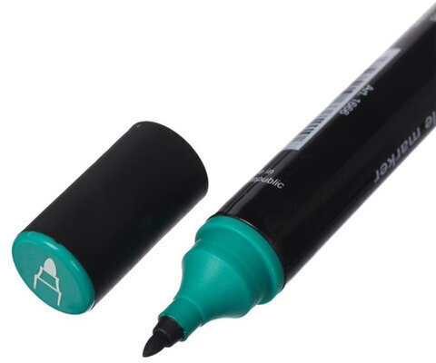 Маркер перманентный двусторонний CENTROPEN 1666, ЗЕЛЕНЫЙ, круглый/скошенный, 1/1-4 мм, 6 1666 0110