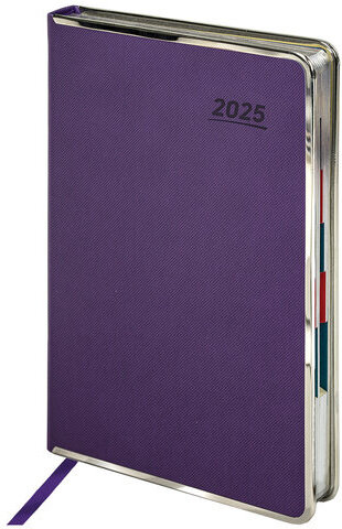 Ежедневник датированный 2025 А5 148х218 мм GALANT "Infinity Silver", под кожу, фиолетовый, 115723