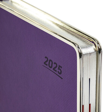 Ежедневник датированный 2025 А5 148х218 мм GALANT "Infinity Silver", под кожу, фиолетовый, 115723