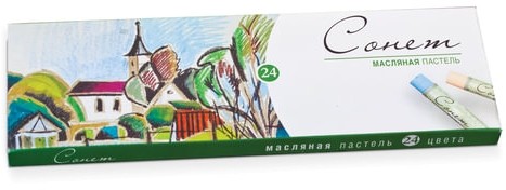 Пастель масляная художественная "Сонет", 24 цвета, круглое сечение, 7041156