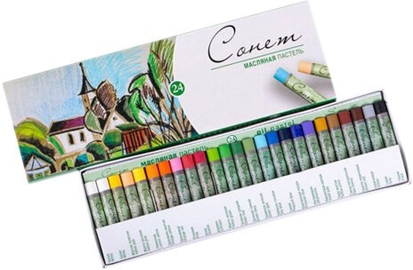 Пастель масляная художественная "Сонет", 24 цвета, круглое сечение, 7041156