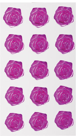 Стразы самоклеящиеся "Розы", розовые, 18 мм, 15 шт., на подложке, ОСТРОВ СОКРОВИЩ, 661582