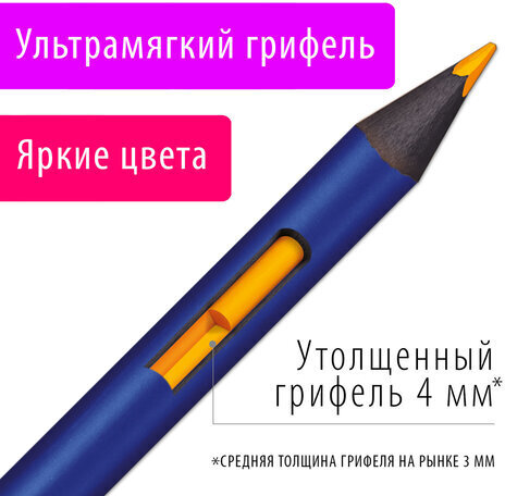 Карандаши художественные цветные акварельные BRAUBERG ART PREMIERE, 24 цвета, грифель 4 мм, металл, 181534