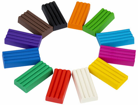 Пластилин классический ПИФАГОР "Веселая такса", 12 цветов, 180 г, СО СТЕКОМ, 106675