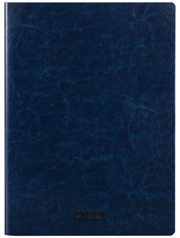 Тетрадь 60 л. в клетку обложка гладкий кожзам, сшивка, А4 (210х297мм), ТЕМНО-СИНИЙ, BRAUBERG VIVA, 403906