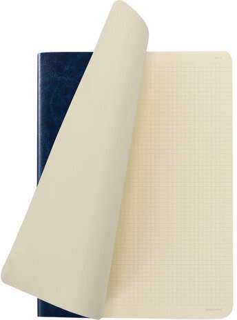 Тетрадь 60 л. в клетку обложка гладкий кожзам, сшивка, А4 (210х297мм), ТЕМНО-СИНИЙ, BRAUBERG VIVA, 403906