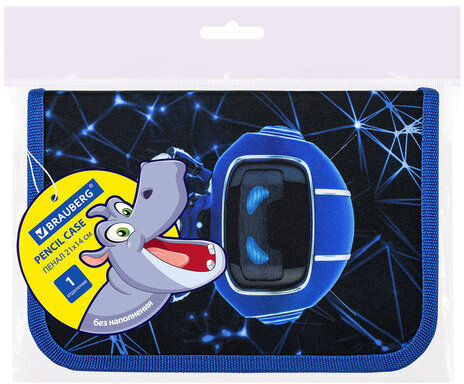 Пенал BRAUBERG, 1 отделение, полиэстер, 21х14 см, "Evil robot", 272328