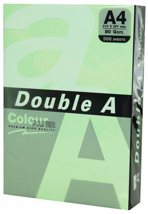 Бумага цветная DOUBLE A, А4, 80 г/м2, 500 л., пастель, зеленая