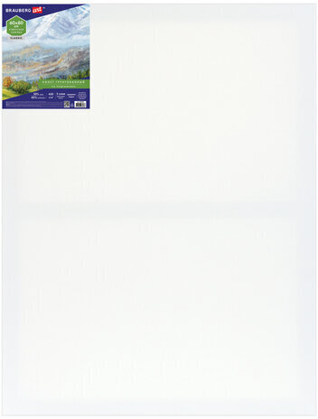 Холст на подрамнике BRAUBERG ART CLASSIC, 60х80 см, 420 г/м2, 45% хлопок 55% лен, среднее зерно, 191660