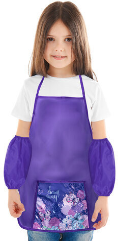 Фартук с нарукавниками для уроков труда ПИФАГОР, 1 карман, 44x55 см, "Butterflies", 270923