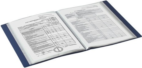 Папка 60 вкладышей BRAUBERG стандарт, синяя, 0,8 мм, 221605