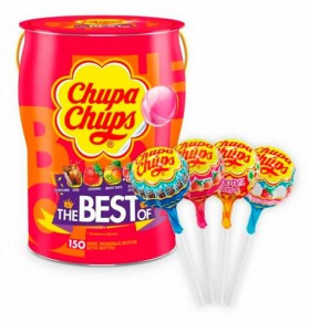 Карамель CHUPA CHUPS (Чупа-Чупс) &quot;The Best Of&quot; ведерко, ассорти, КОМПЛЕКТ 150 шт., 1,8 кг