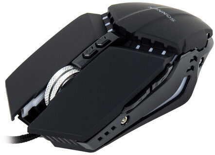 Мышь проводная игровая SONNEN Z5, металл/пластик, 7 кнопок, 800-3200 dpi, RGB-подсветка, черная, 513521