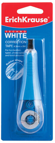 Корректирующая лента ERICH KRAUSE "Techno White", 4,2 мм х 8 м, блистер, европодвес, 21887