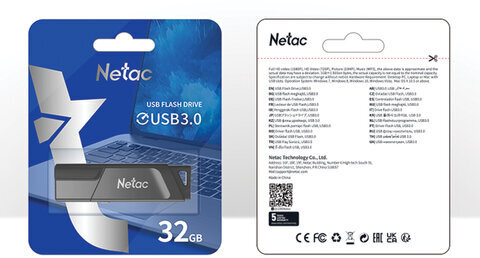 Флеш-диск 32 GB NETAC U336, USB 3.0, черный, NT03U336S-032G-30BK