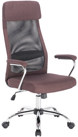 Кресло офисное BRABIX &quot;Flight EX-540&quot;, хром, ткань, сетка, коричневое, 531849