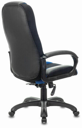 Кресло компьютерное BRABIX PREMIUM "Rapid GM-102", НАГРУЗКА 180 кг, экокожа/ткань, черное/синее, 532106