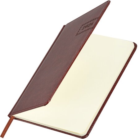 Еженедельник датированный 2026, А5, 145х215 мм, BRAUBERG "Imperial", под кожу, коричневый, 117173