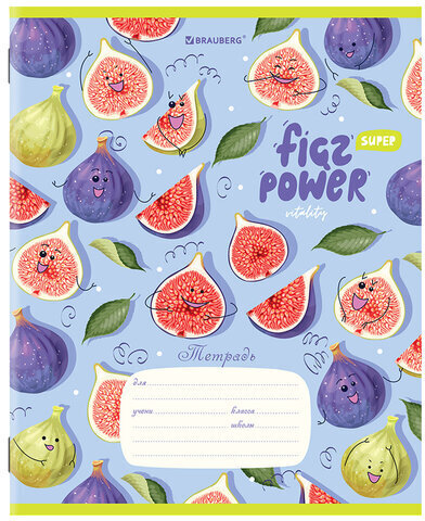 Тетрадь 12 л. BRAUBERG, клетка, обложка картон, "ФРУКТЫ", 106459