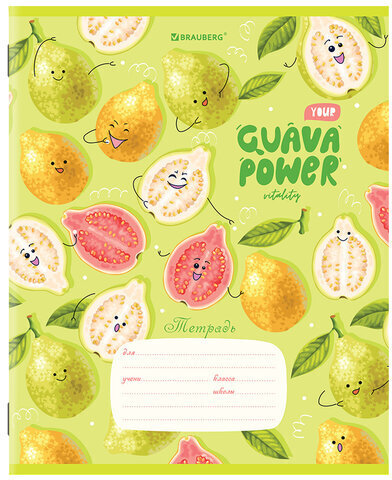 Тетрадь 12 л. BRAUBERG, клетка, обложка картон, "ФРУКТЫ", 106459