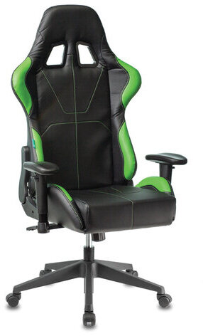 Кресло компьютерное Zombie VIKING 5 AERO, 2 подушки, экокожа, черное/зеленое, 1359298