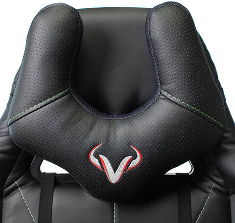 Кресло компьютерное Zombie VIKING 5 AERO, 2 подушки, экокожа, черное/зеленое, 1359298