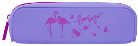 Пенал-косметичка BRAUBERG, силикон, "Flamingo", 20х5х6 см, 229030