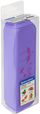 Пенал-косметичка BRAUBERG, силикон, "Flamingo", 20х5х6 см, 229030